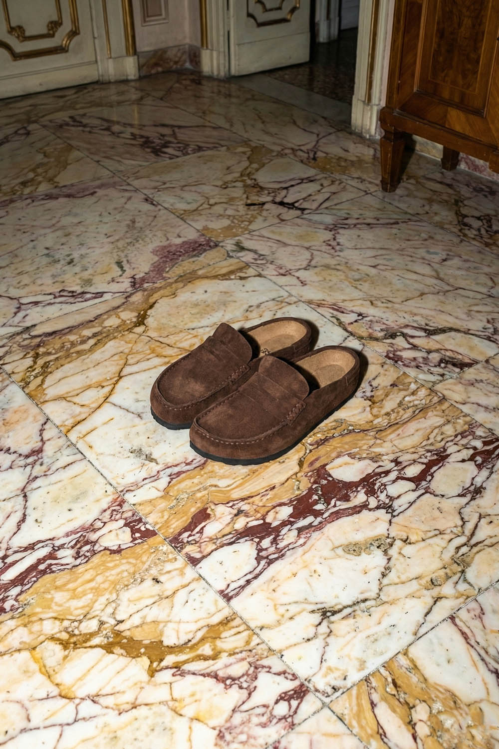 Birkenstock - Naples wrapped suede clogs